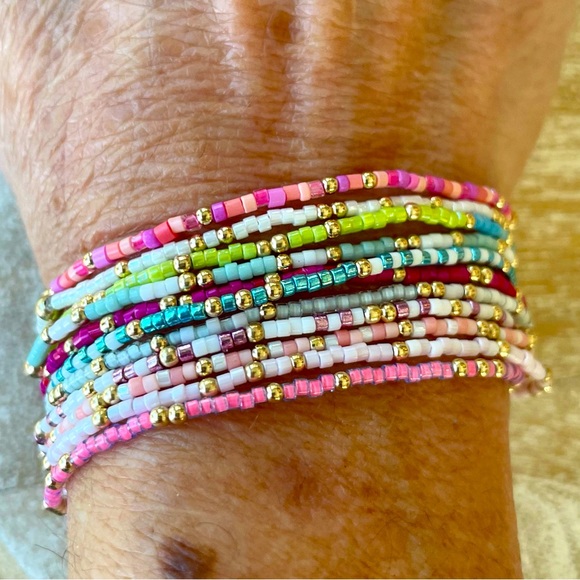 Spring stack! Handmade miyuki delicas + 14k gold filled beads. Buy 1,2,3 or all - Picture 1 of 4